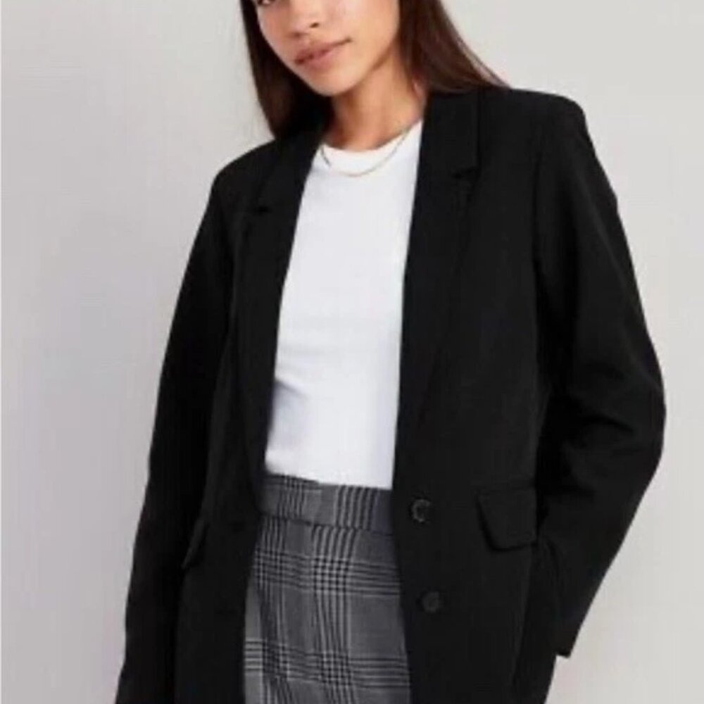 NEW Old Navy Taylor Relaxed Suit Blazer Black Jack 4X